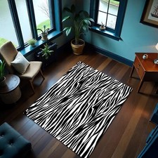 Tappeto design zebrato nero