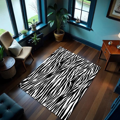 Tappeto design zebrato - , nero