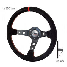 Volante a Calice Universale in camoscio Nero e Rosso Simoni Racing PIT NUOVO