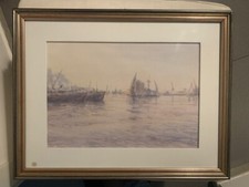 MERLO ARMANDO ACQUERELLO SU CARTONCINO 50 X 35 Con cornice e vetro 69 x 54