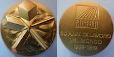 medaglia 30° anniversario Incisore Giò Tomodoro Cogefar 1959-89
