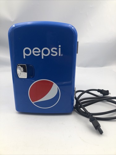 Pepsi mini fridge blue holds - pepsi, fridge,