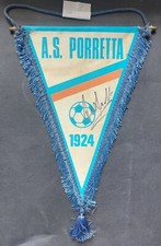 Gagliardetto calcio AS Porretta 1924 autografato Rizzitelli