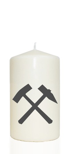 Candela scritta mazza ferro - scritta,,