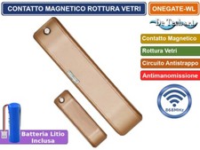 SENSORE MULTIFUNZIONE ROTTURA VETRI CONTATTO MAGNETICO WIRELESS 868MH MARRONE