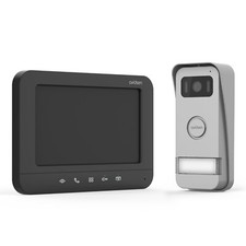 KIT VIDEOCITOFONO MONOFAMILIARE ELEGANTE NERO 2F COLORI AVIDSEN 112300 2 comandi