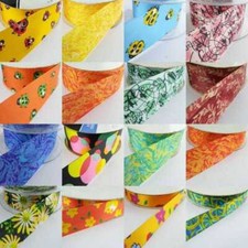 Nastro raso stampato lavabile costume abbigliamento torta fiocco 16 STILE 2 4 metri 943D