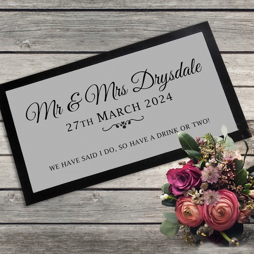 Personalised bar mat wedding - bar, mat,