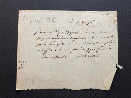 French autograph letter