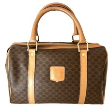 Borsa Celine Macadam Boston pelle marrone usata autentica 0139