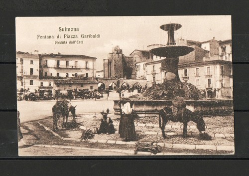 Cartolina sulmona fontana - sulmona,