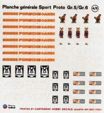 Decal 1/43 Porsche AUDI SUNOCO CASTROL VAILLANT Decori Made in Italy  Cartograf