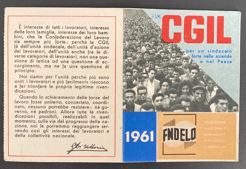 Tessera l 1961 - tessera, g.g.i.l.