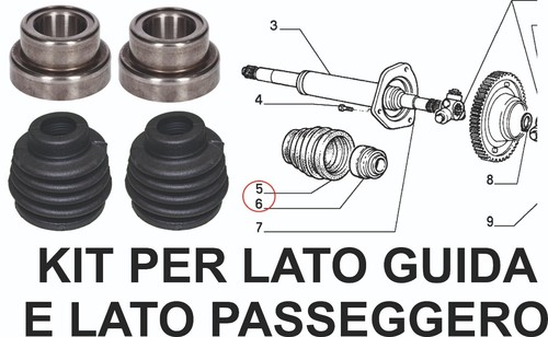 Kit cuscinetti semiasse dx - kit,