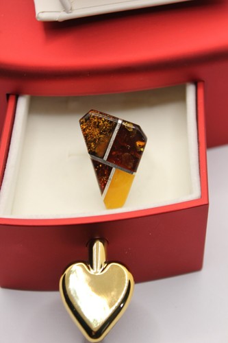 Anello argento ambra naturale - anello,