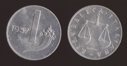 Lira 1957 bilancia e - 1,