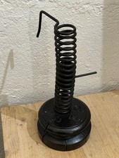 Curioso porta-candela (bugia) primo '800 in metallo e base in noce_Molto raro