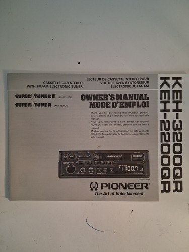Pioneer keh 3200qr 2200qr - pioneer, keh-3200qr/2200qr