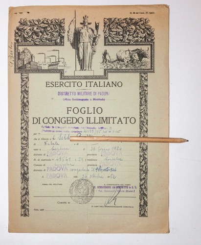 Foglio congedo illimitato - foglio,