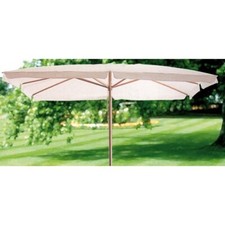 Ombrellone Legno 3x3 Ecru Palo Centrale Quadrato Esterno Antivento Giardino