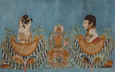 Francesco IV Asburgo Este e Beatrice Savoia, matrimonio, acquerello 1831 circa,