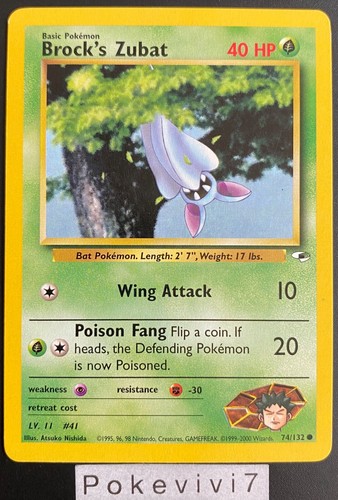 Carte pokemon brock zubat - carte, brock's