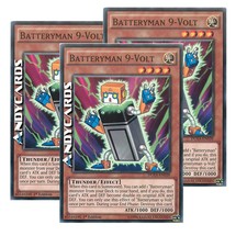 BATTERYMAN 9-VOLT 3x (Uomo Batteria 9-Volt) • Comune • DUEA EN038 • 1Ed • Yugioh