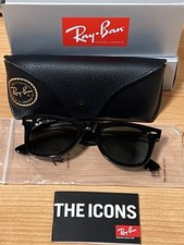 Ray-Ban Wayfarer RB2140 901 50-22 Occhiali da Sole - Nero/Verde