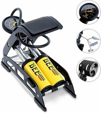 Gonfiatore Ruote Auto Moto Bici Pompa A Pedale Manometro 2 Cilindri 11Bar 160PSI