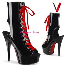 Sexy open ankle boots BICOLOR