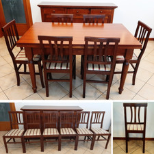 Mobili soggiorno arte povera: credenza tavolo vetrina sedie divano Poltronesofà