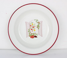 Servizio 12 pz per 4 FONTEBASSO in porcellana bianca con design rosso VINTAGE