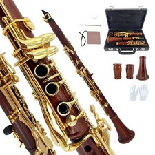 Corpo in legno rosso clarinetto Bb con custodia guscio rigido per principianti kit chiave dorata