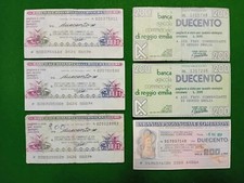 Miniassegni da 200 Lire - Anno 1977 - Vari - Lotto da 6 pezzi.