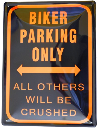 Targa latta biker parking - in, "biker