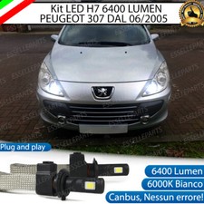 KIT LAMPADE ABBAGLIANTI LED PEUGEOT 307 RESTYLING LED H7 6000K 6400 LUMEN CANBUS