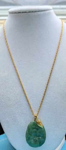 Collana trifari giada ibisco - collana,