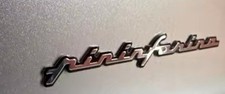 Pininfarina Logo Scritta Stemma Compatibile Adesivo auto Grigio CROMO Cromato 