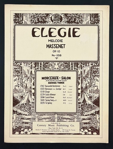 Elegie melodie jules massenet - melodie,