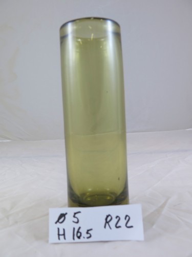 Antico vaso vetro giallo - vaso,