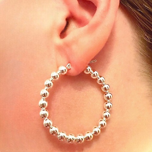 Orecchini cerchio argento - a,
