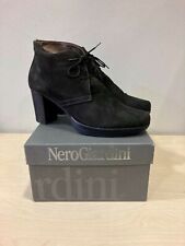 Tronchetto anfibio tacco laccio camoscio antracite grigio NERO GIARDINI 37 usato