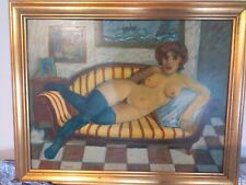 GALLERATI OLIO TAVOLA NUDO DONNA FIRMA CORNICE ARTE ITALIA PIACENZA OCCASIONE
