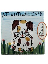 Mattonella ornamentale in ceramica attenti al cane da parete dipinta a mano ma2