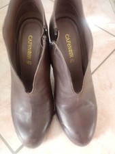 TRONCHETTO DONNA CAFeNOIR IN VERA PELLE TG.40 MARRONE CON TACCO USATE POCHISSIMO