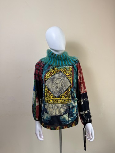 Top grafico patchwork vintage