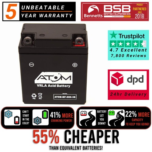 Batteria moto 6n6 atom - atom, agm