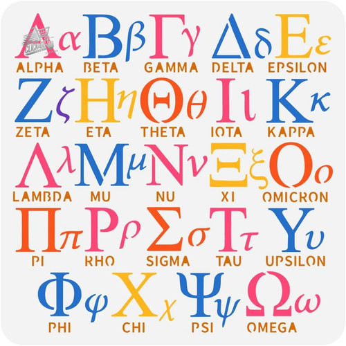 Stencil lettere greche 30x30 - lettere,