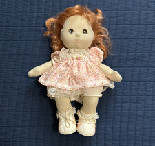 Mattel My Child bambola capelli rossi fragola occhi marroni vestito originale 1985 14"