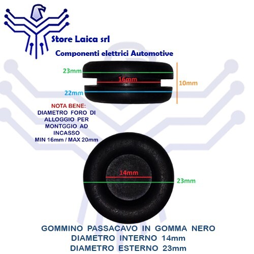 Gommino passacavo gomma - gommino,